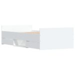vidaXL Posteľný rám s predným a zadným čelom, biely 90x190 cm – Obrázok 4