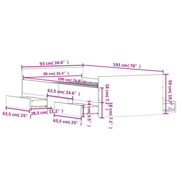 VXL8721012157668_g_en_hd_9.jpg vidaXL Posteľný rám s predným a zadným čelom, biely 90x190 cm – Obrázok 11