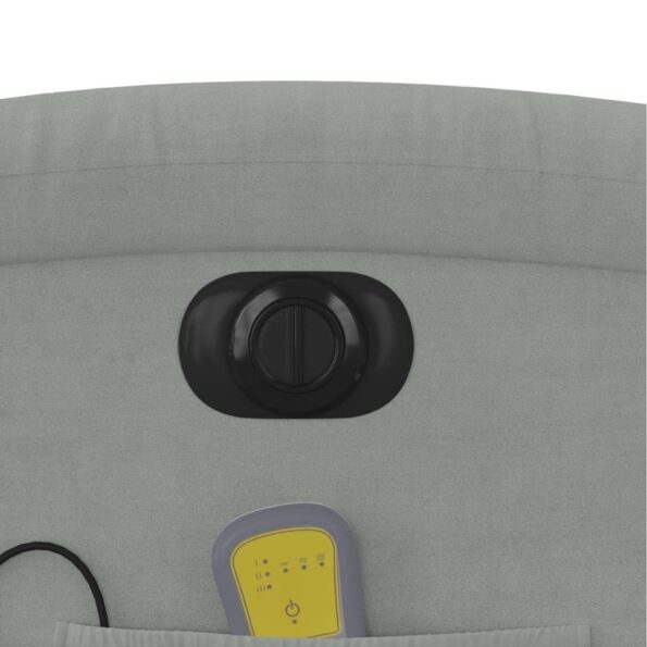 vidaXL Elektrické masážne sklápacie kreslo bledosivé zamat – Obrázok 11