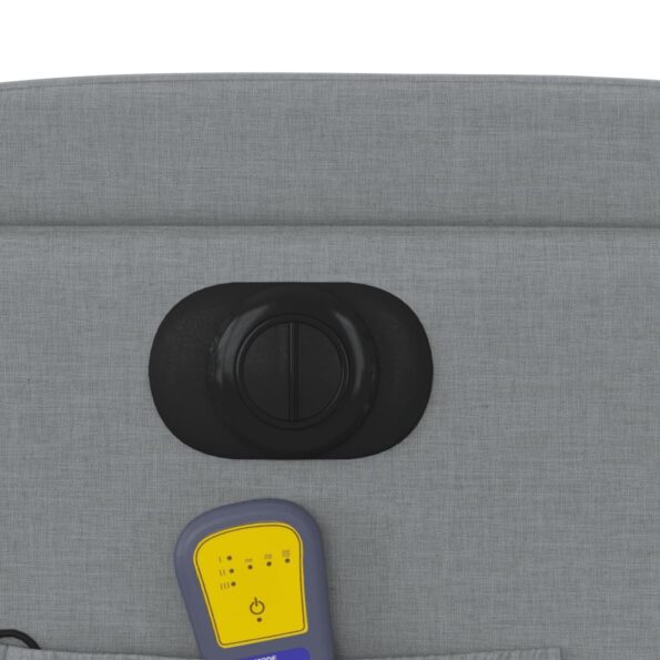 vidaXL Elektrické masážne sklápacie kreslo bledosivé látkové – Obrázok 11
