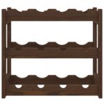 vidaXL Stojan na víno na 12 fliaš hnedý masívna borovica – Obrázok 3