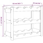 vidaXL Stojan na víno na 12 fliaš hnedý masívna borovica – Obrázok 7