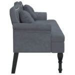 vidaXL Lavica s vankúšmi, tmavosivá, 120,5x65x75 cm, zamat – Obrázok 4