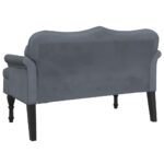 vidaXL Lavica s vankúšmi, tmavosivá, 120,5x65x75 cm, zamat – Obrázok 5