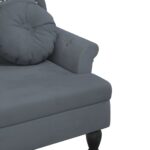 vidaXL Lavica s vankúšmi, tmavosivá, 120,5x65x75 cm, zamat – Obrázok 6