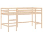vidaXL Detská vyvýšená posteľ závesy ružová 90x200 cm masívna borovica – Obrázok 10