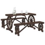 vidaXL 3-dielna záhradná jedálenská súprava jedľový masív – Obrázok 3