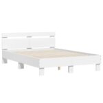 vidaXL Posteľný rám s čelom biely 120x200 cm kompozitné drevo – Obrázok 2