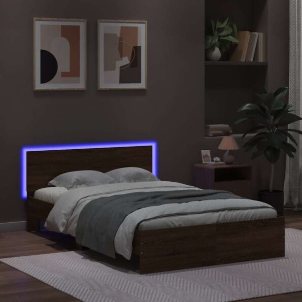 VXL8721012248465_g_en_hd_1.jpg vidaXL Posteľný rám s čelom a LED hnedý dub 140x190 cm – Obrázok 3