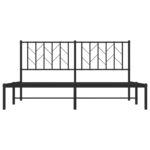 vidaXL Kovový rám postele s čelom čierny 160x200 cm – Obrázok 5