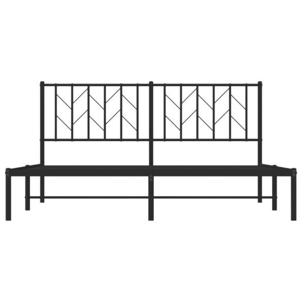 vidaXL Kovový rám postele s čelom čierny 160x200 cm – Obrázok 5