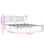 vidaXL Kovový rám postele s čelom čierny 160x200 cm – Obrázok 10