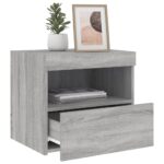 vidaXL Nočný stolík s LED svetlami sivý dub sonoma 50x40x45 cm – Obrázok 5