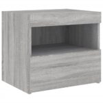 vidaXL Nočný stolík s LED svetlami sivý dub sonoma 50x40x45 cm – Obrázok 6
