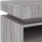 vidaXL Nočný stolík s LED svetlami sivý sonoma 40x39x48,5 cm – Obrázok 10