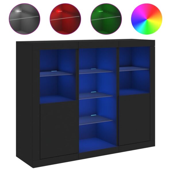 VXL8721012261075_a_en_hd_1.jpg vidaXL Komody s LED svetlami 3 ks čierne kompozitné drevo – Obrázok 2