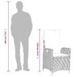vidaXL Sklápacie záhradné kreslá 2 ks s podložkami béžové polyratan – Obrázok 12