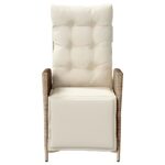 vidaXL Sklápacie záhradné kreslo s podnožkou béžové polyratan – Obrázok 4