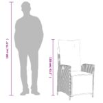 vidaXL Sklápacie záhradné kreslo s podnožkou béžové polyratan – Obrázok 11