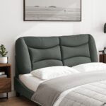 vidaXL Vankúš na čelo postele Hvar tmavosivý 140 cm látka – Obrázok 3