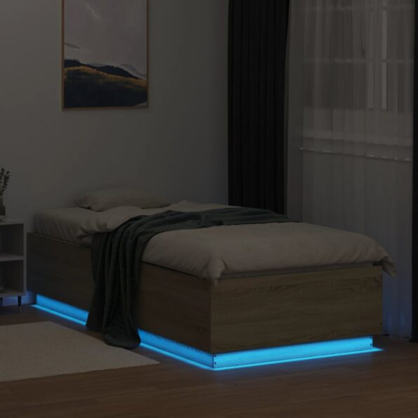 VXL8721012273696_g_en_hd_3.jpg vidaXL Posteľný rám s LED svetlami dub sonoma 90x200 cm kompoz. drevo – Obrázok 5