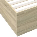 vidaXL Posteľný rám s LED svetlami dub sonoma 90x200 cm kompoz. drevo – Obrázok 9