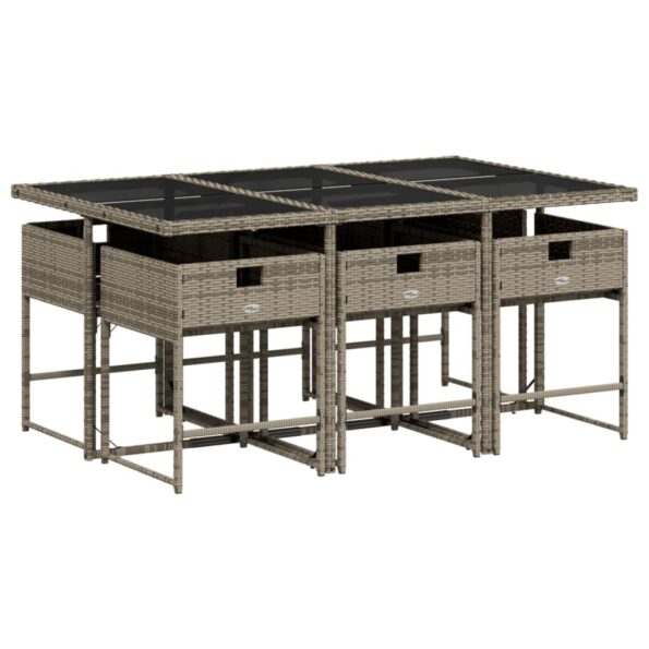 VXL8721012297265_g_en_hd_1.jpg vidaXL 7-dielna záhradná jedálenská sada s podložkami sivá polyratan – Obrázok 3