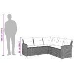 vidaXL Pohovka v tvare L s vankúšmi z čierneho polyratanu – Obrázok 8