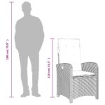 vidaXL 7-dielna záhradná jedálenská sada s podložkami sivá polyratan – Obrázok 10