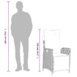 vidaXL 7-dielna záhradná jedálenská sada s podložkami sivá polyratan – Obrázok 10