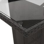 vidaXL 9-dielna záhradná jedálenská sada s vankúšmi čierna polyratan – Obrázok 6