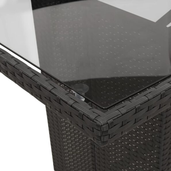 vidaXL 9-dielna záhradná jedálenská sada s vankúšmi čierna polyratan – Obrázok 6