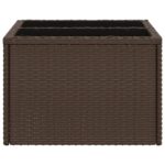 vidaXL záhradný stôl so sklenenou doskou hnedá 55x55x37 cm polyratan – Obrázok 5