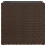 vidaXL záhradný príručný stolík so sklenenou doskou hnedá 58x27,5x55cm – Obrázok 5