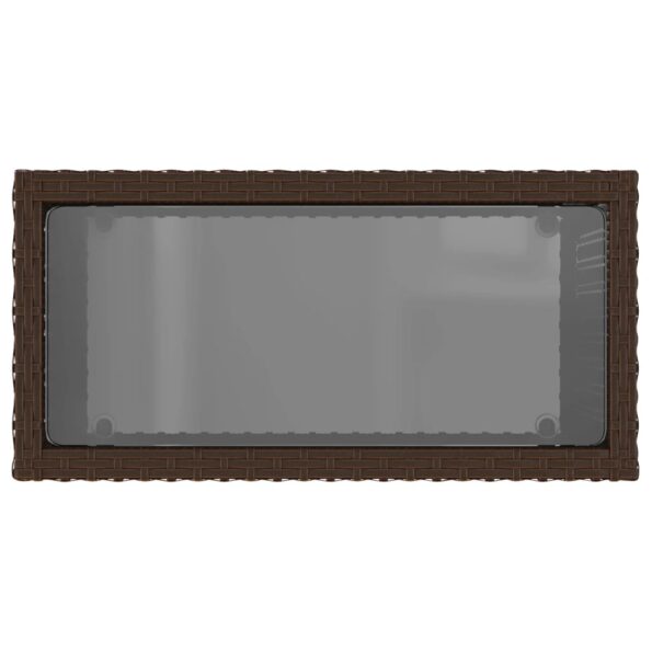 vidaXL záhradný príručný stolík so sklenenou doskou hnedá 58x27,5x55cm – Obrázok 8