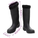 vidaXL Topánky do dažďa s vyberateľnými ponožkami čierne veľk. 44 PVC – Obrázok 9