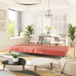 vidaXL 2-miestna rozkladacia pohovka, ružová, zamat – Obrázok 3