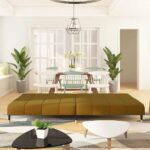 vidaXL 2-miestna rozkladacia pohovka, hnedá, zamat – Obrázok 3