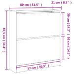 vidaXL Botník dub sonoma 80x21x87,5 cm kompozitné drevo – Obrázok 9