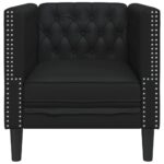 VidaXL Chesterfield Pohovka Kreslo Čierna umelá koža – Obrázok 4