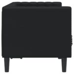 VidaXL Pohovka chesterfield 2-miestna čierna umelá koža – Obrázok 5