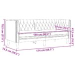 VidaXL Pohovka chesterfield 2-miestna čierna umelá koža – Obrázok 9