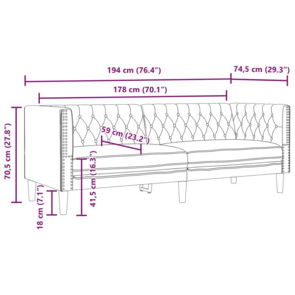VXL8721012400580_g_en_hd_7.jpg VidaXL Pohovka chesterfield 3-miestna hnedá umelá semišová koža – Obrázok 9