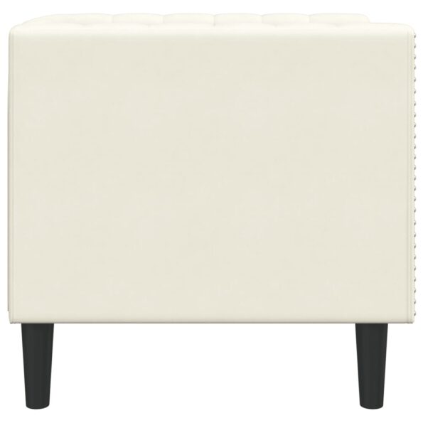 vidaXL Pohovka Chesterfield krémová zamat – Obrázok 5