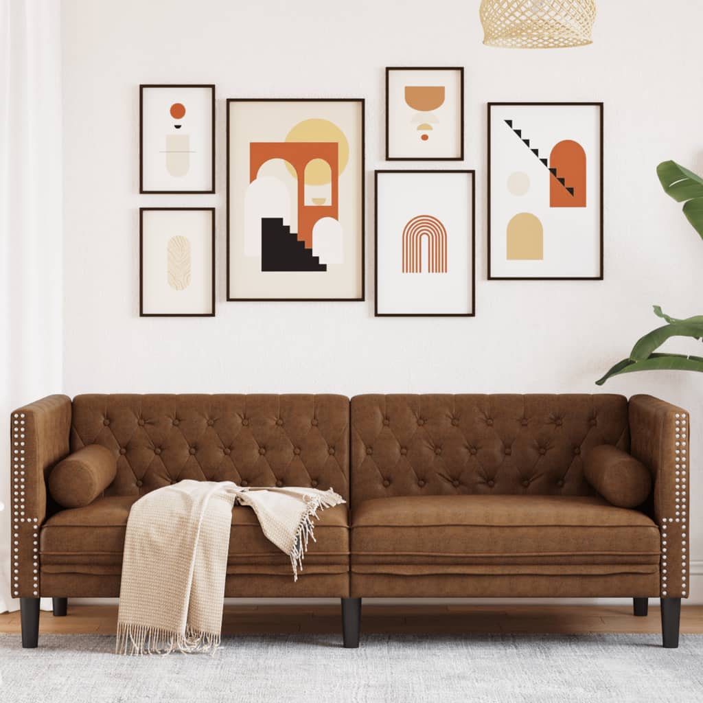 VXL8721012400887_m_en_hd_1.jpg vidaXL 3-miestna pohovka Chesterfield s hnedé umelá semišová koža – Obrázok 1