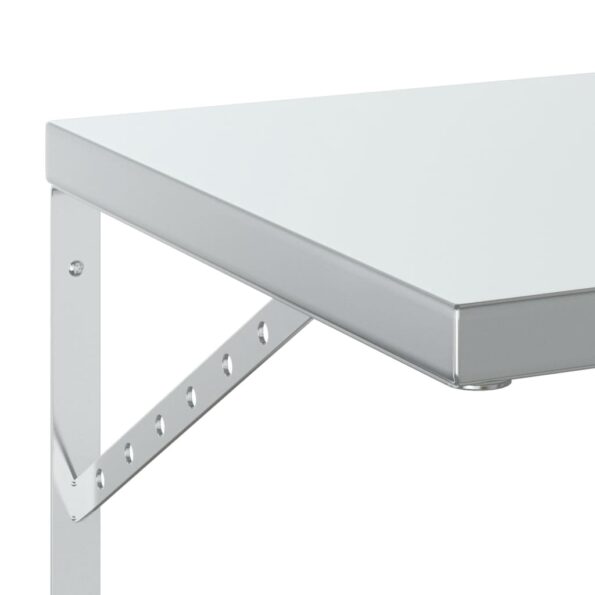 vidaXL Nástenné police 2 ks 50x40 cm, strieborné, nehrdzavejúca oceľ – Obrázok 8