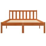 vidaXL Posteľný rám voskovo hnedý 135x190 cm masívna borovica – Obrázok 4