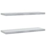 vidaXL Nástenné police 2 ks 75x23,5x3 cm strieborné nehrdzavejúca oceľ – Obrázok 2