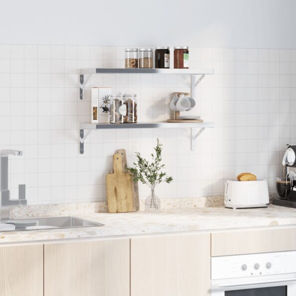 vidaXL Držiaky políc 4 ks 23,5x2,5x15,5 cm strieborná nerezová oceľ – Obrázok 3