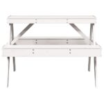 vidaXL Piknikový stôl biely 105x134x75 cm borovicový masív – Obrázok 4